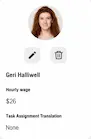 Staff member information screenshot